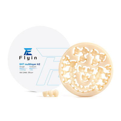 Dental Lab CAD CAM SHT Multilayer Zirconia Ceramic Blocks White Open System 98mm
